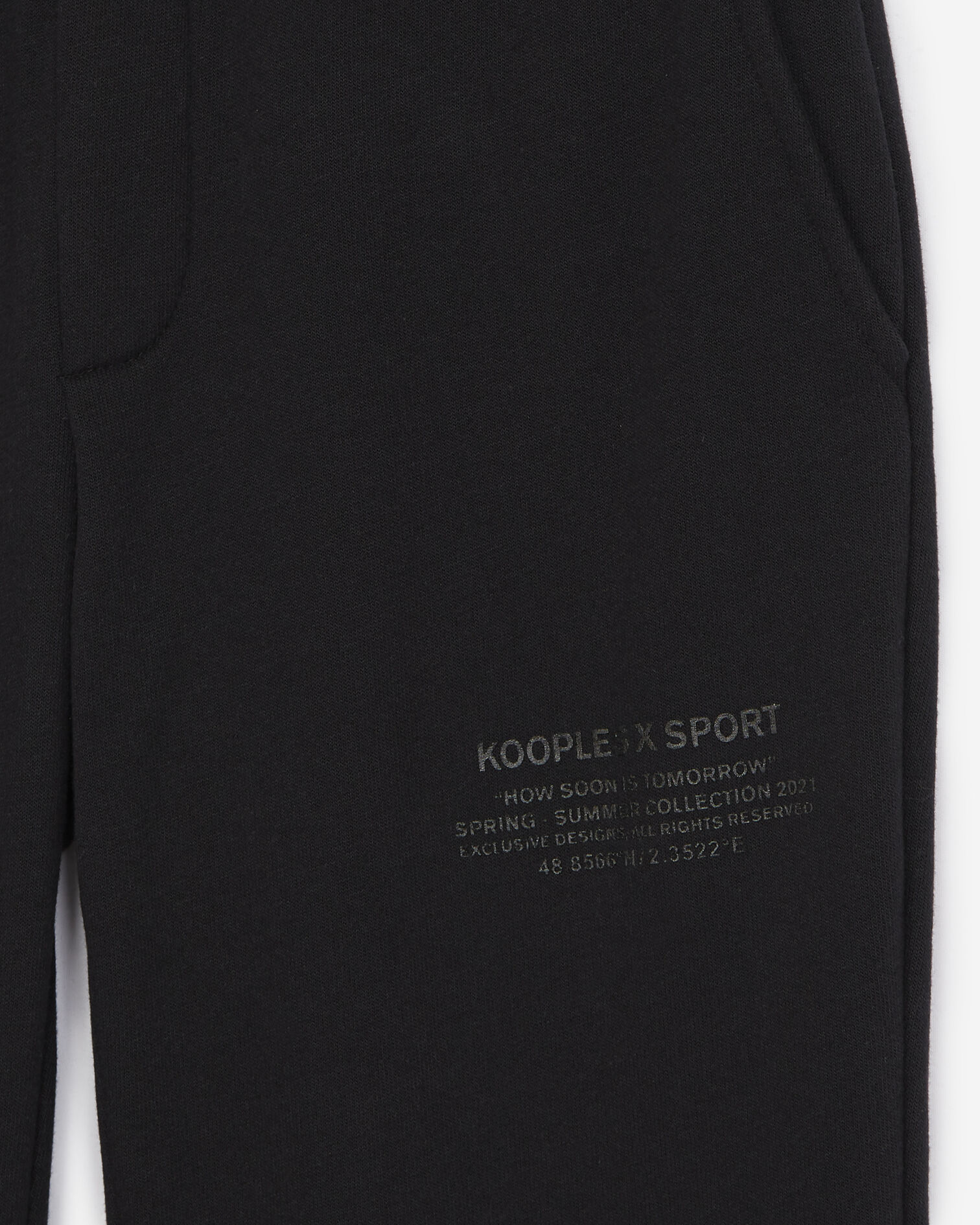 Black joggers with rubber logo, BLACK, hi-res image number null