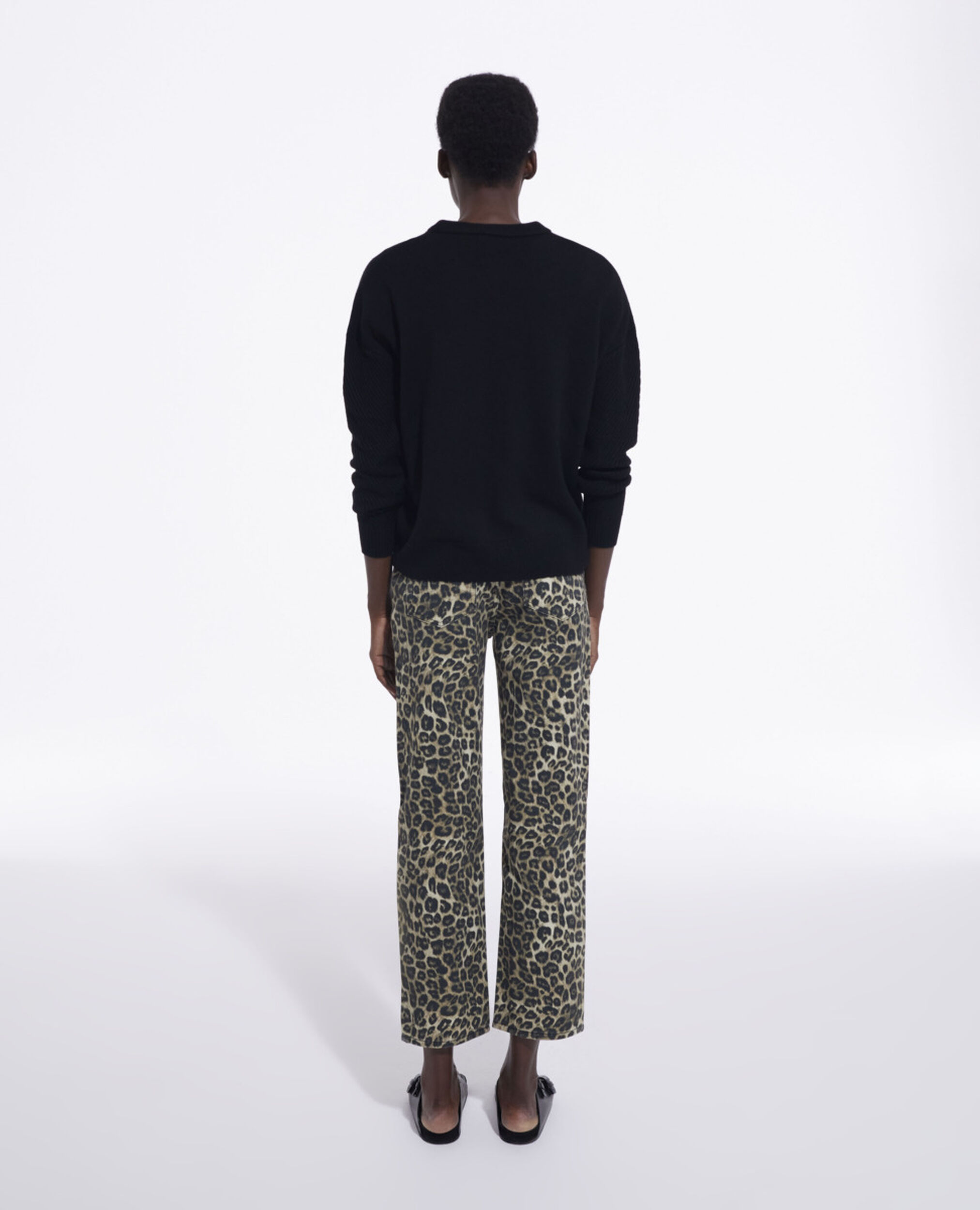 Black wool sweater, BLACK, hi-res image number null