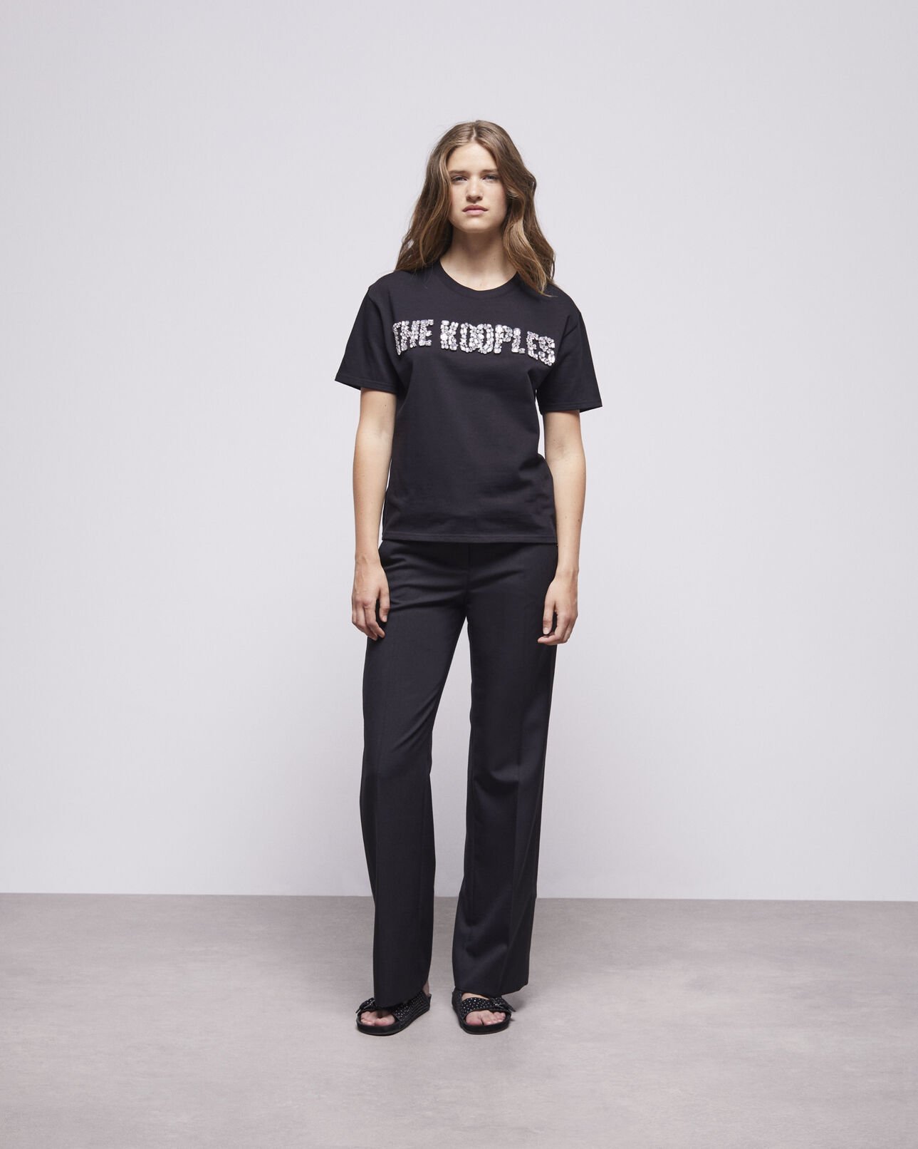 The Kooples FEMME BLACK t-shirt femme logo the kooples