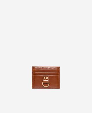 The Kooples WOMEN BROWN amelia brown leather card case