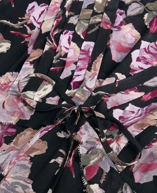 The Kooples DAMEN BLACK / PURPLE langes kleid mit blumenprint