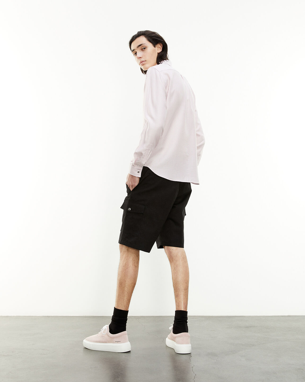 The Kooples MEN WHITE PINK flowing white and pink shirt with motif
