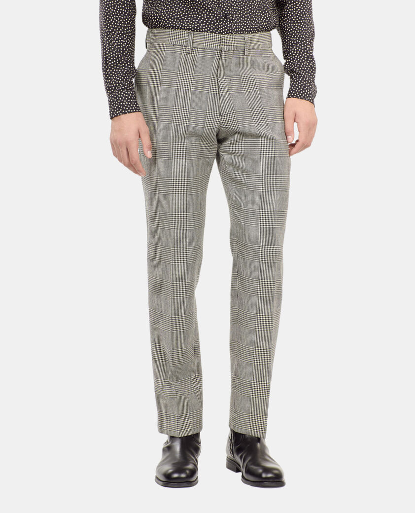 The Kooples HOMBRE BLACK WHITE pantal&oacute;n traje lana pata gallo negro blanco