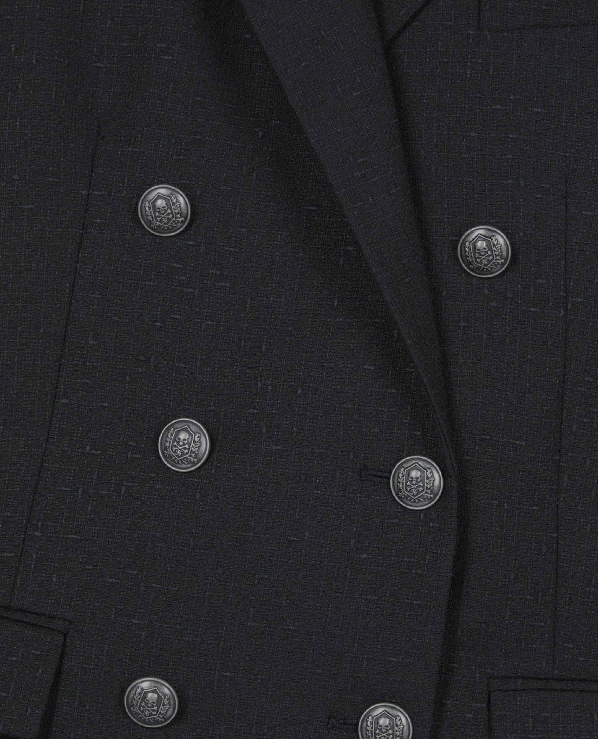 Black wool blend suit jacket, BLACK, hi-res image number null