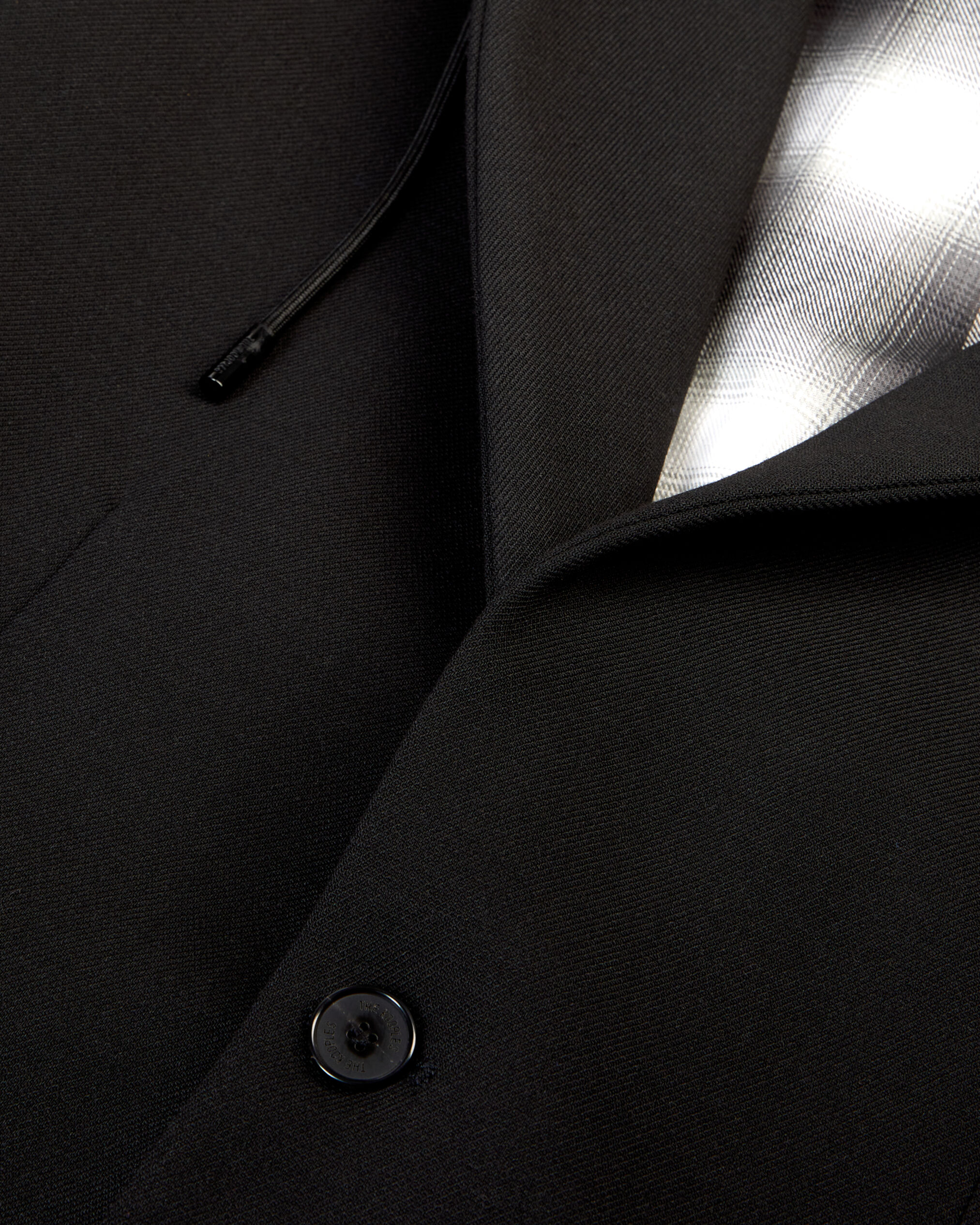 Plain black jacket with hood outlet