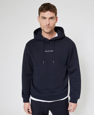 The Kooples MEN DARK NAVY hooded sweatshirt with navy logo