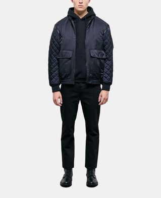 The Kooples H BLACK black bomber jacket with detachable sleeves