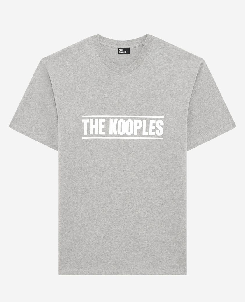 The Kooples MEN GREY MELANGE grey screen printed t-shirt
