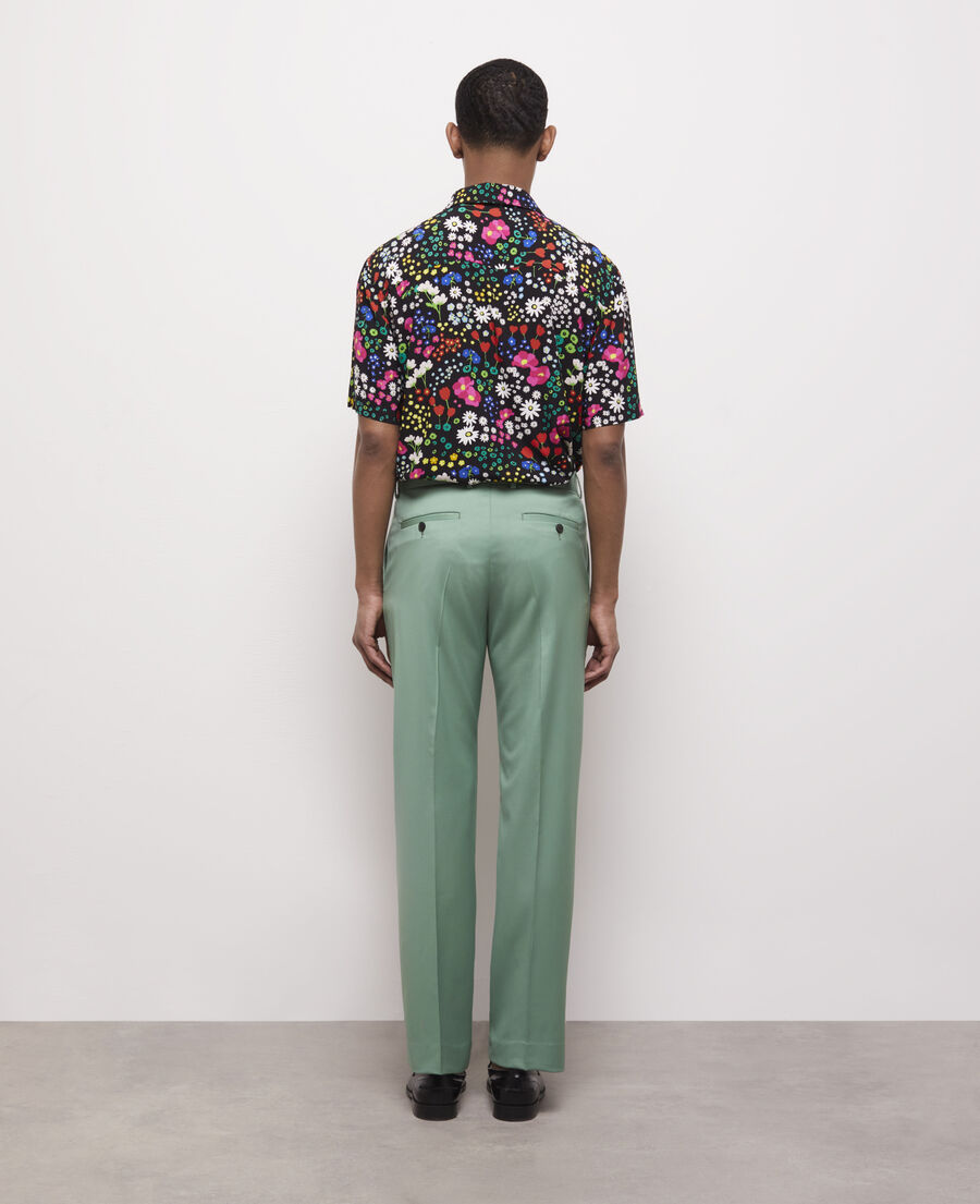 green wool suit pants
