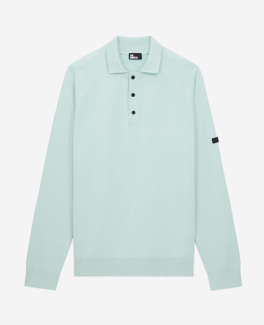 The Kooples HERREN OCEAN grünes poloshirt aus strick