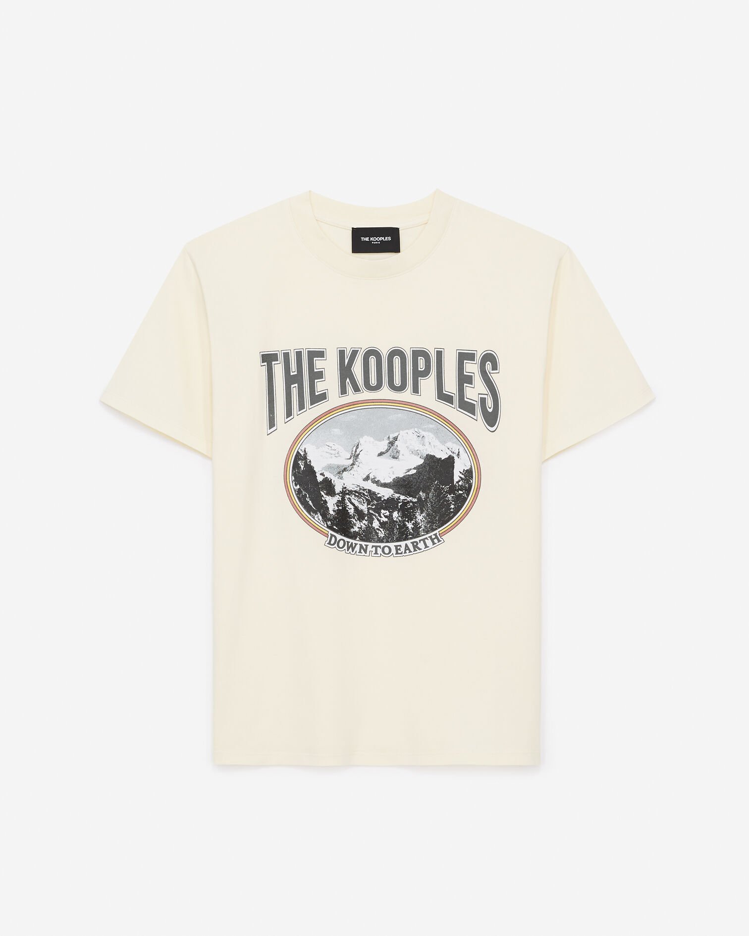 Ecru t-shirt with mountain print, ECRU, hi-res image number null