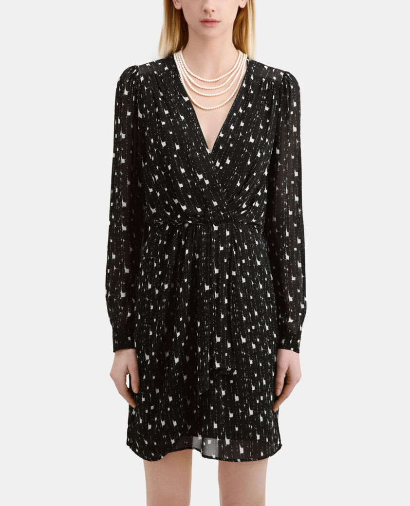 The Kooples FEMME BLACK WHITE robe courte imprimée