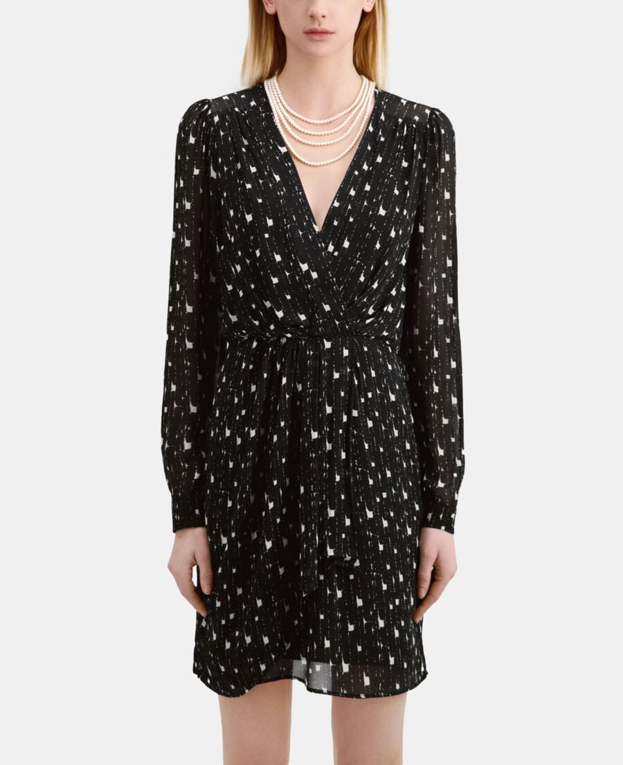 The Kooples FEMME BLACK WHITE robe courte imprimée