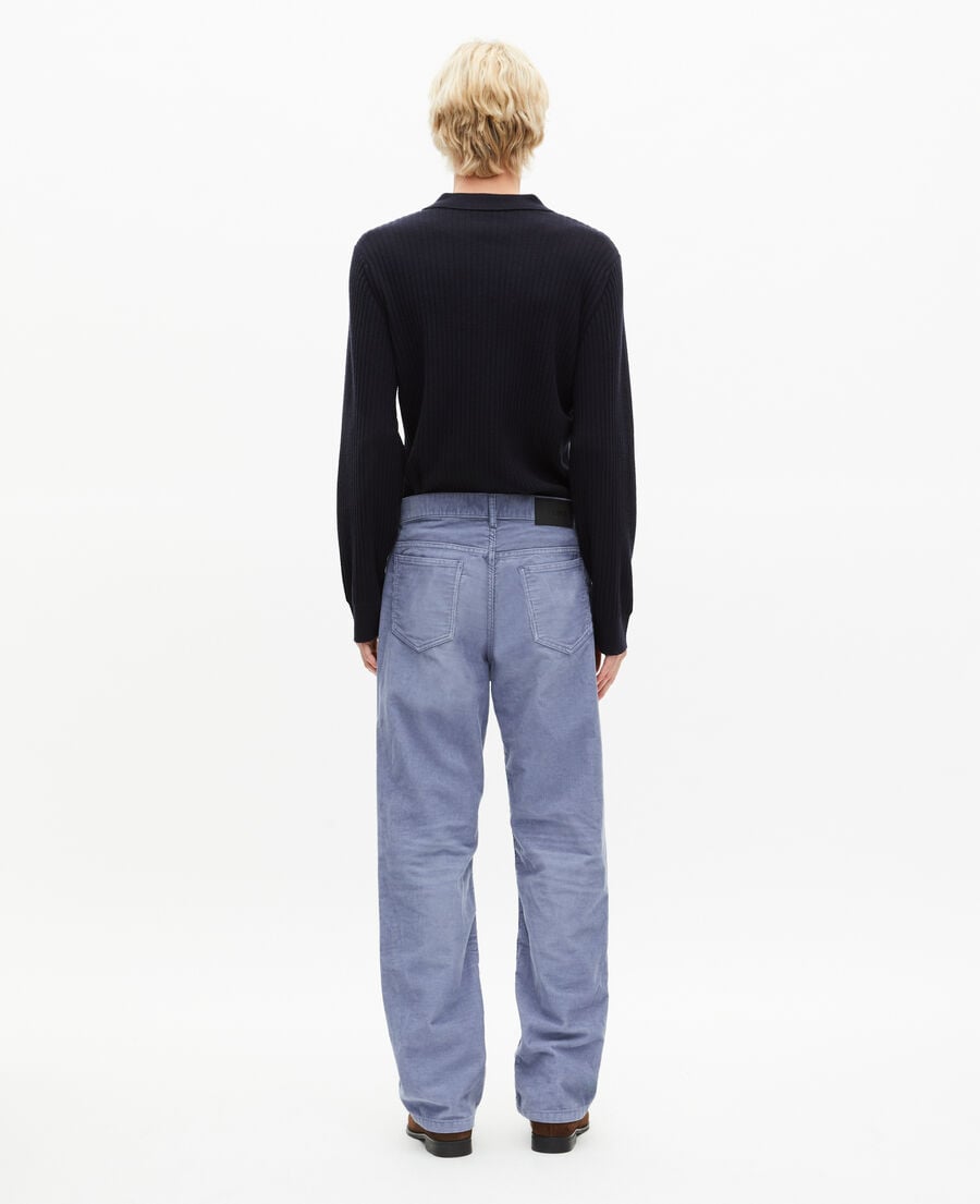 The Kooples HERREN BLUE gerade geschnittene jeans aus blauem cord