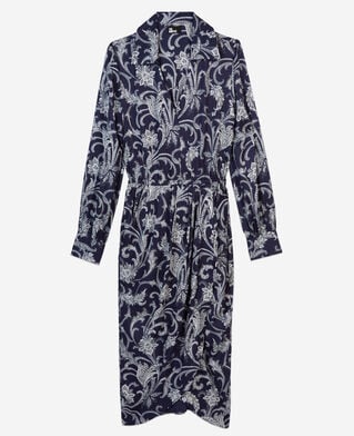The Kooples FEMME NAVY robe midi fleurie