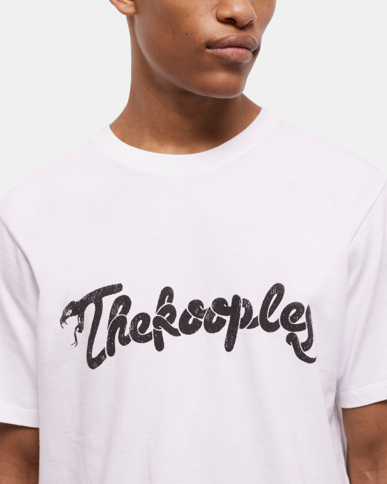 The Kooples MEN WHITE men's white t-shirt with snake logo print
