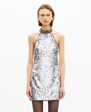 The Kooples MUJER SILVER vestido corto de lentejuelas plateadas