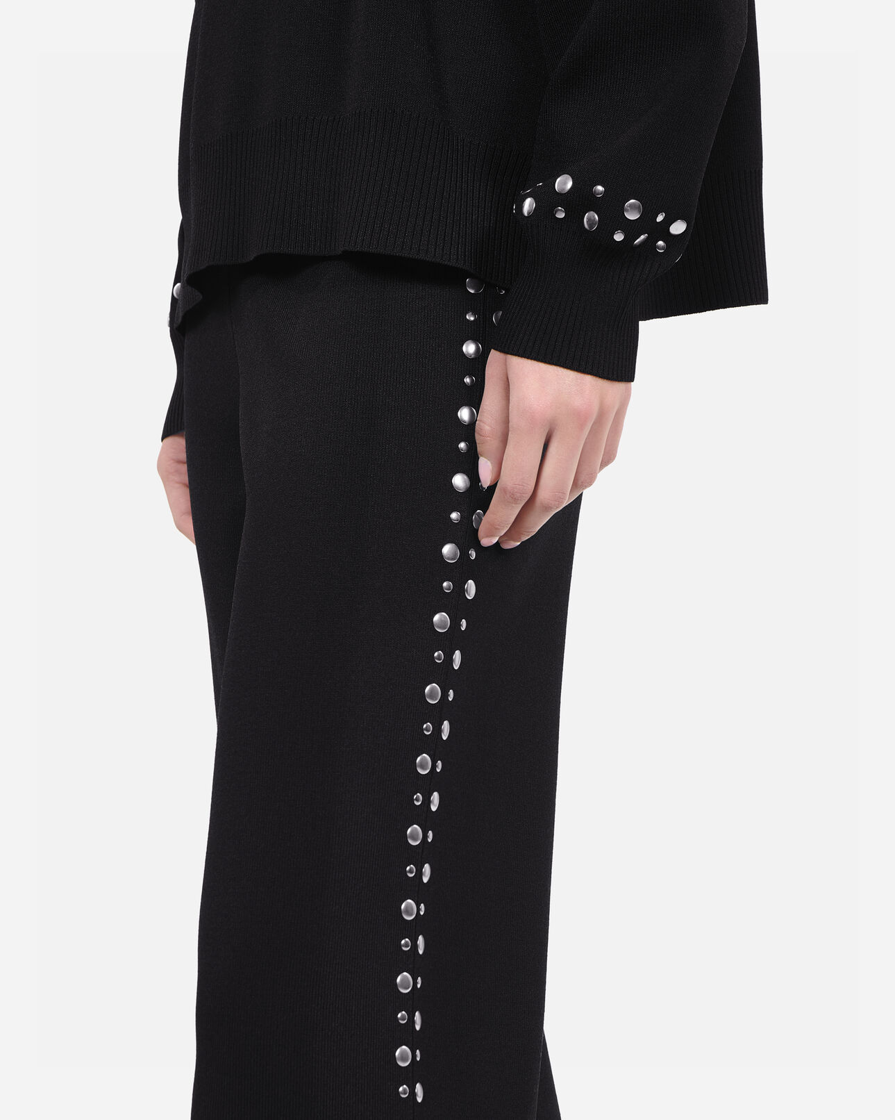 The Kooples MUJER BLACK sudadera negra con tachuelas