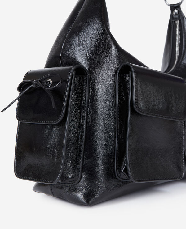 The Kooples WOMEN BLACK black leather amelia xl bag