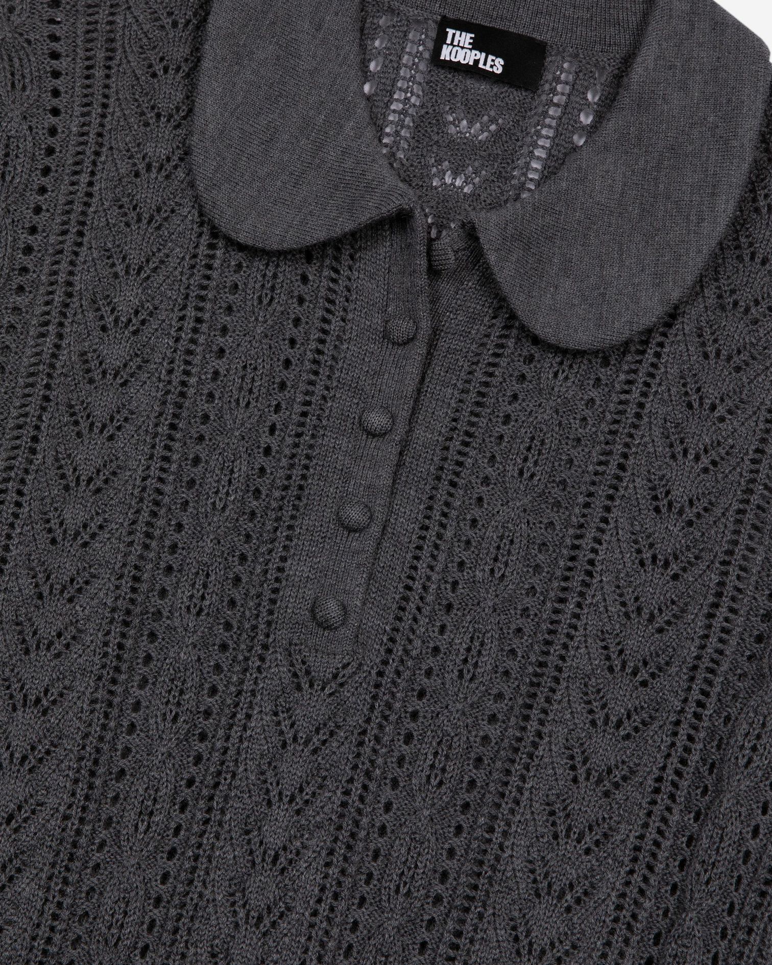 Grey merino wool short-sleeve sweater, ANTHRACITE, hi-res image number null
