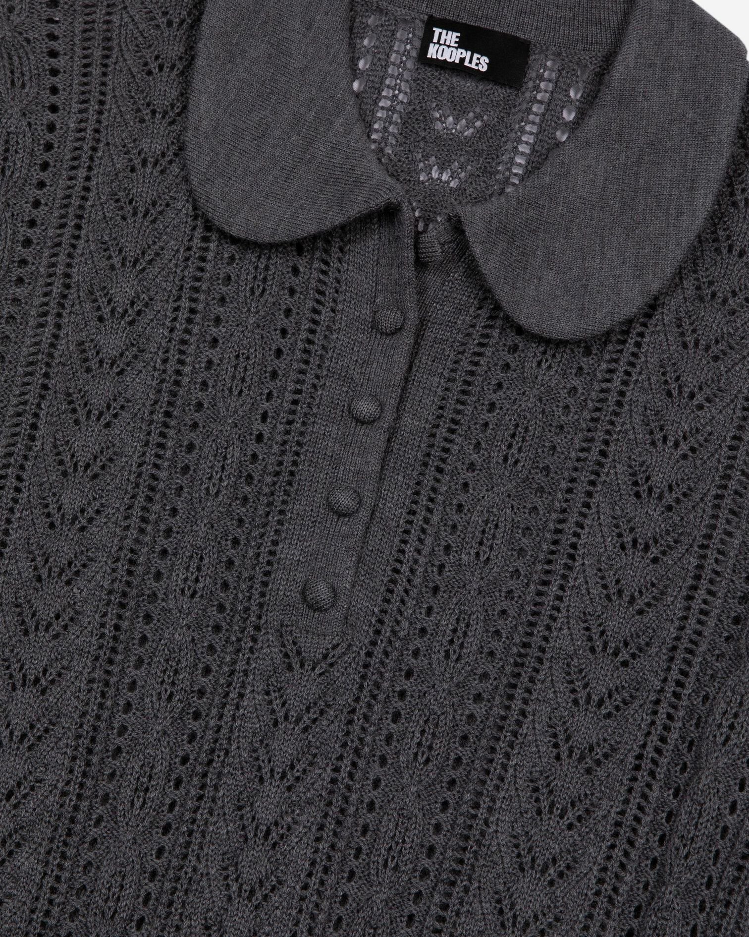 Grey merino wool short-sleeve sweater, ANTHRACITE, hi-res image number null