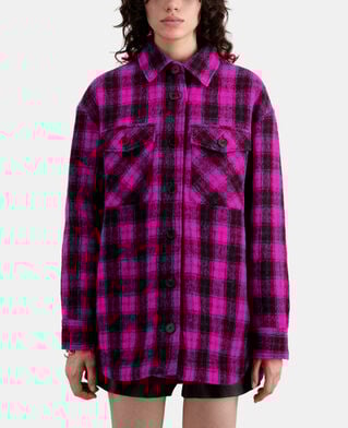 The Kooples FEMME PINK BLACK blouson style surchemise à carreaux roses