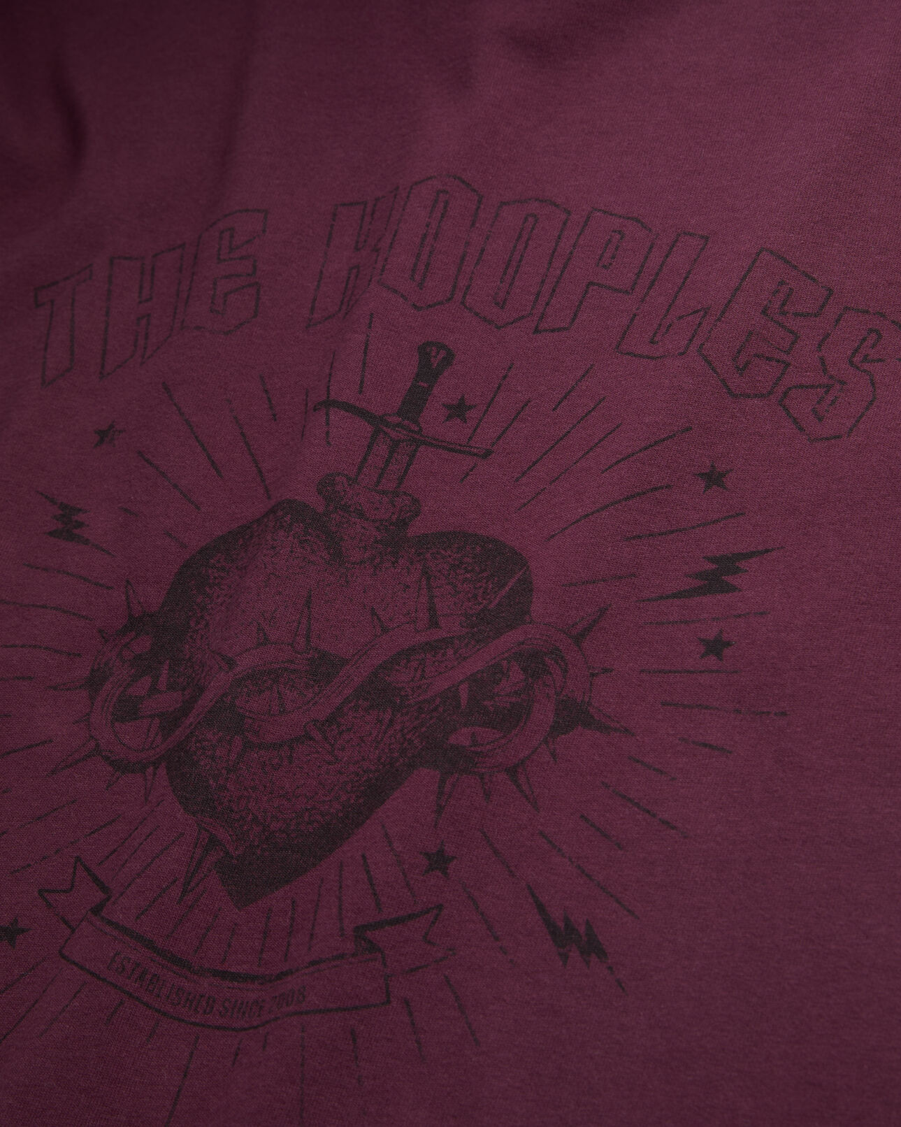 The Kooples HERREN BORDEAUX bordeauxrotes t-shirt herren mit siebdruck