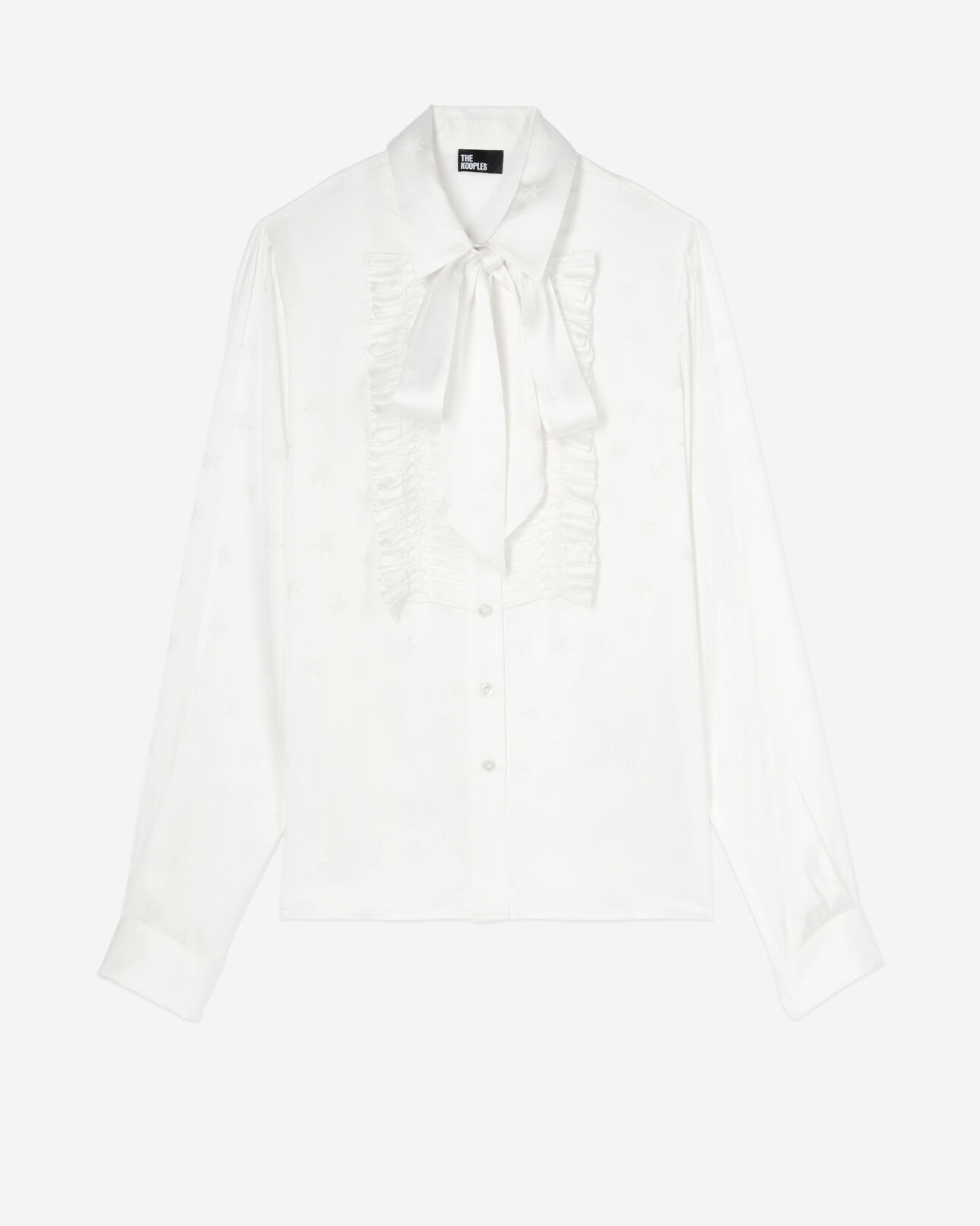 The Kooples DAMEN ECRU ecrufarbenes jacquard-hemd