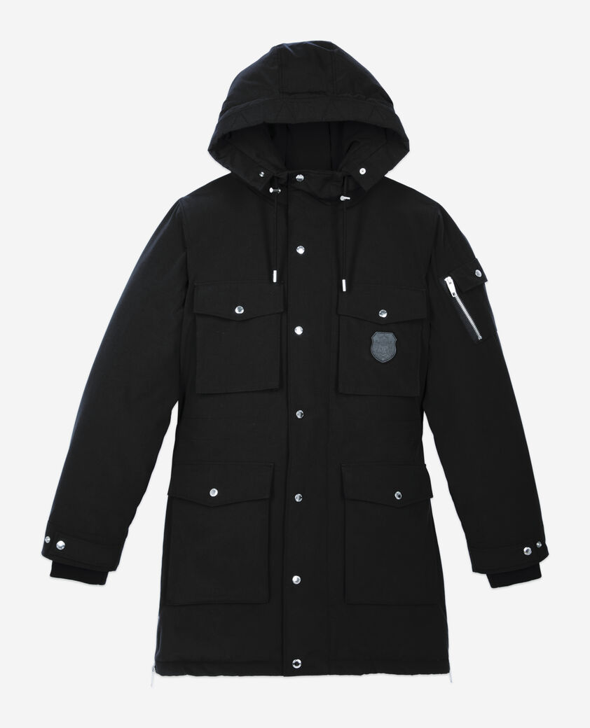 The Kooples HERREN BLACK schwarzer parka mit kapuze