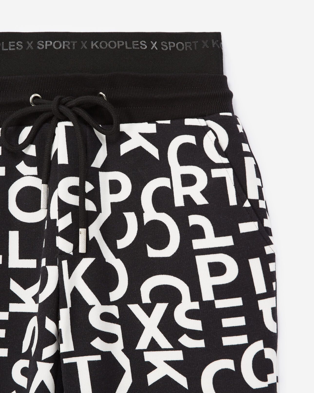 The Kooples FEMME BLACK WHITE jogging noir et blanc à imprimé all-over