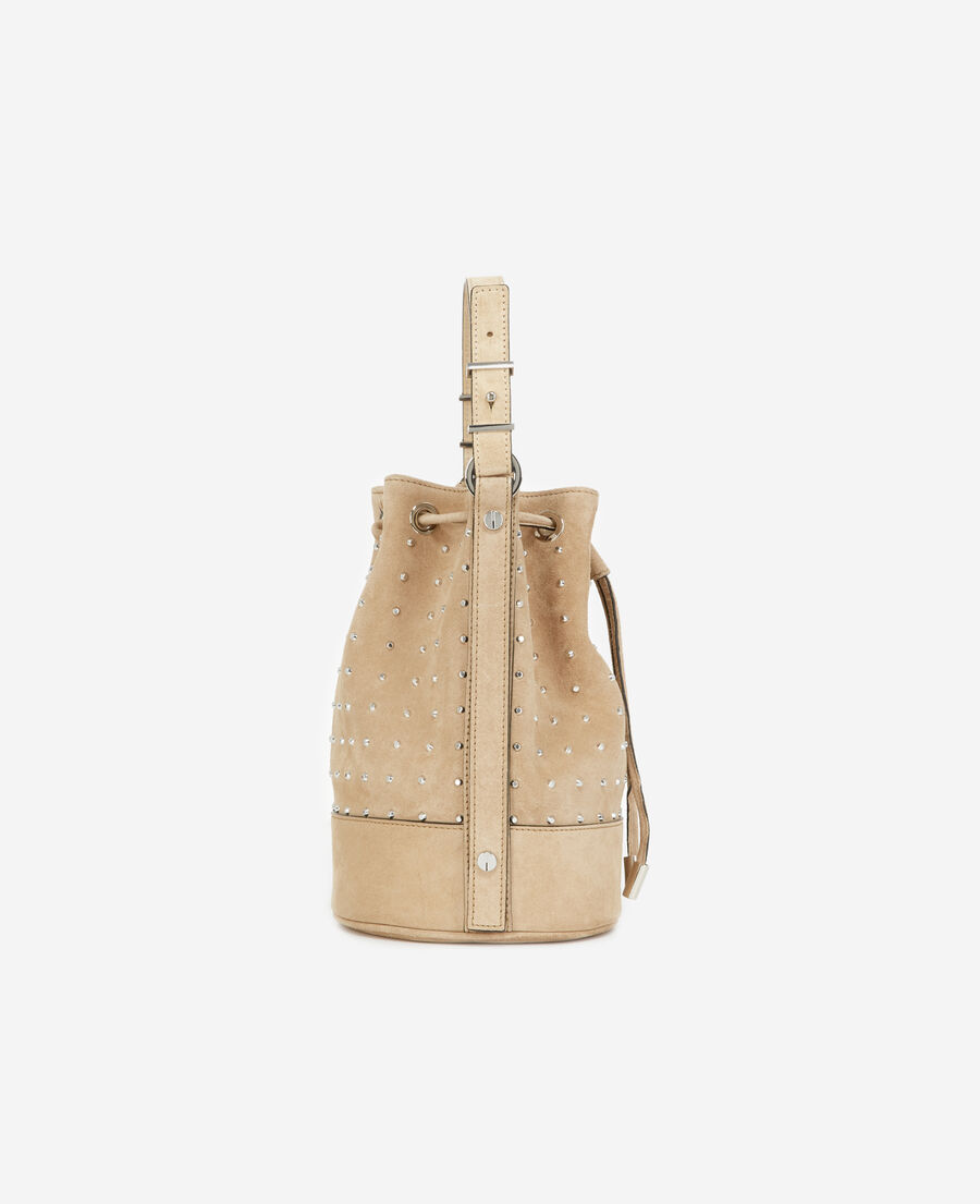 tasche medium tina leder beige nieten