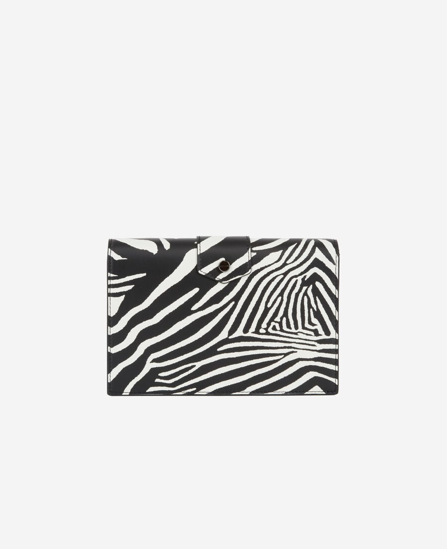 The Kooples WOMEN BLACK / WHITE medium emily zebra-print clutch bag