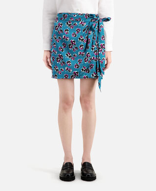 The Kooples WOMEN PINK - BLUE short printed wrap skirt