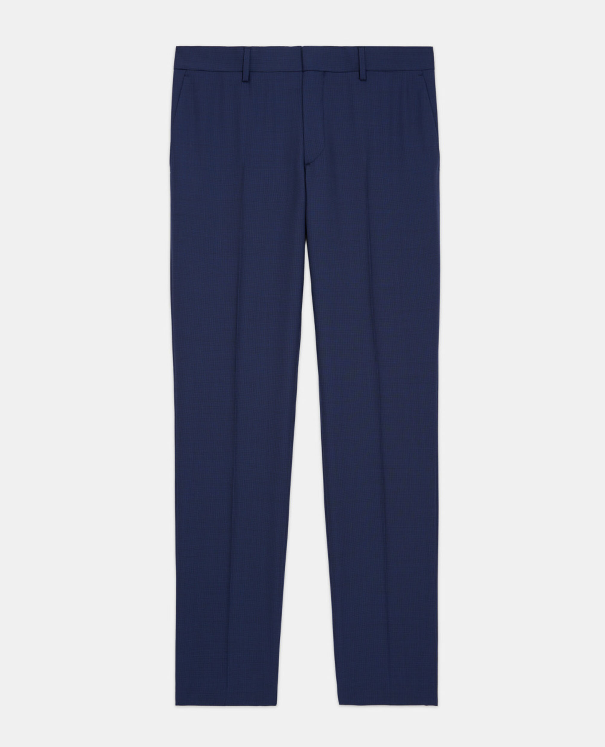Wool suit pants with check motif, NAVY, hi-res image number null