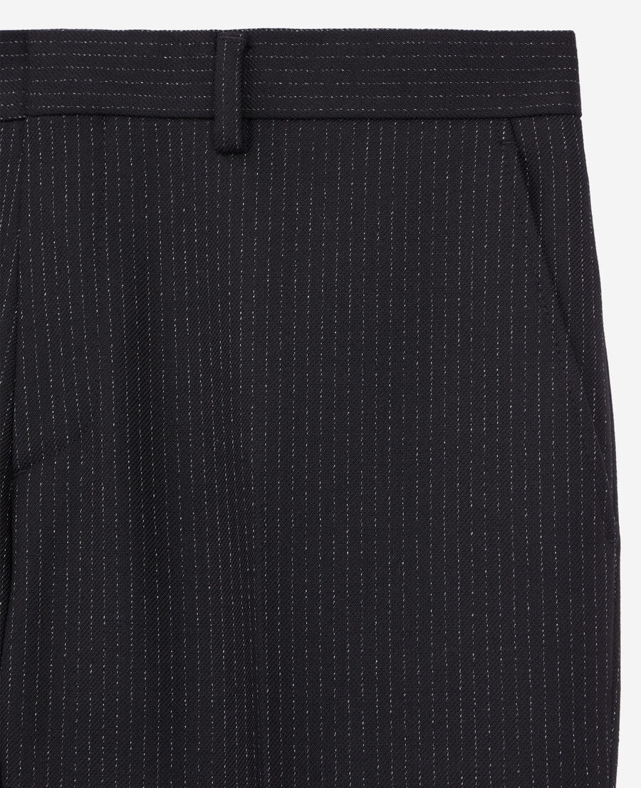 The Kooples HERREN BLACK-ECRU schwarze anzughose mit streifen