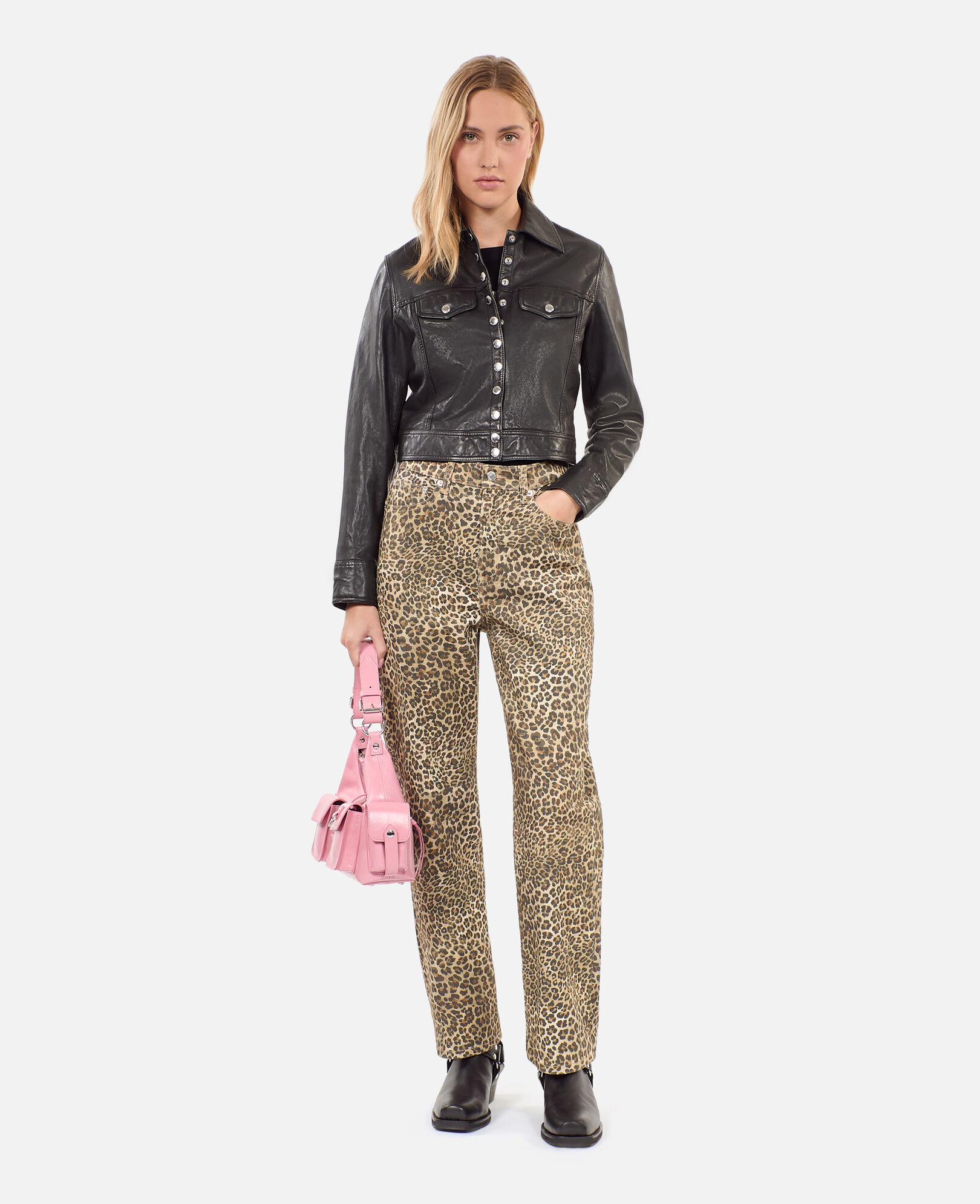 The Kooples MUJER CHOCOLATE vaqueros boyfriend estampado leopardo