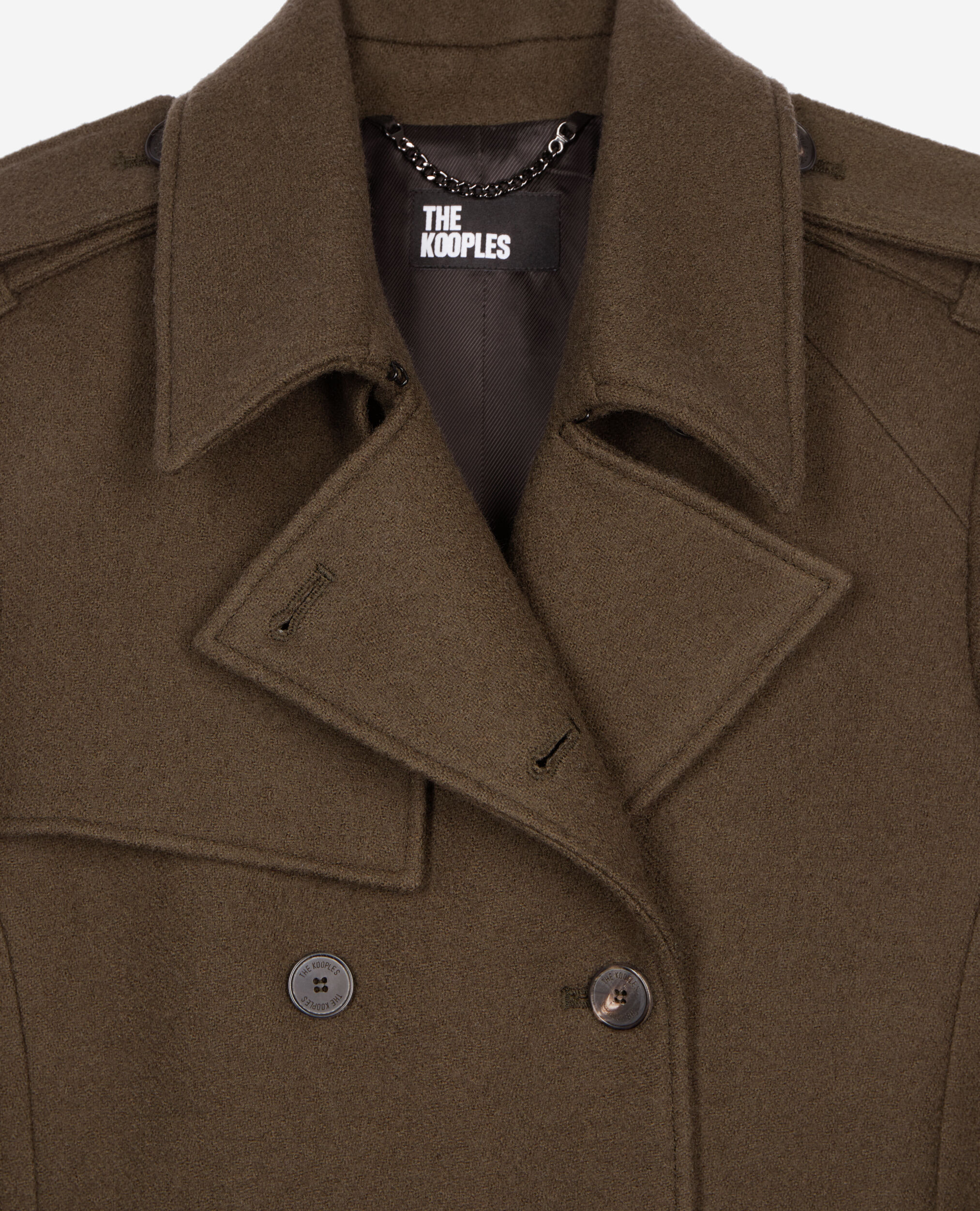 Long khaki trench style coat
