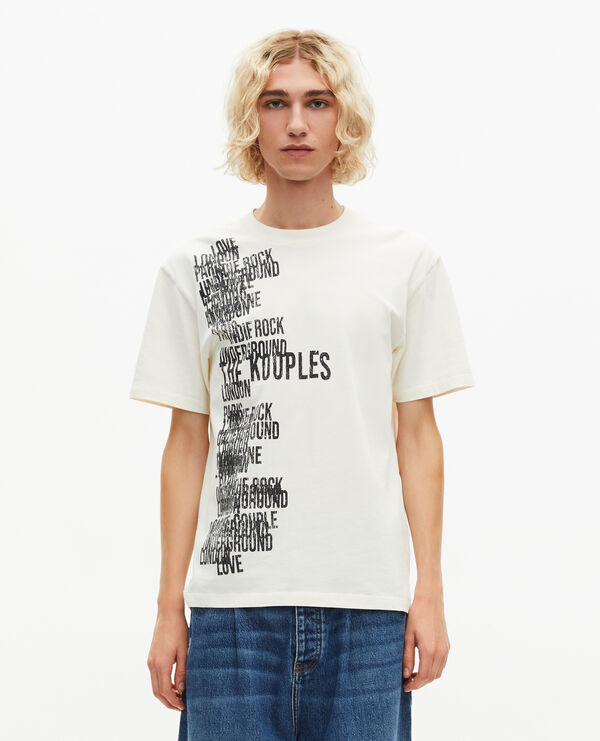 The Kooples HOMME ECRU t-shirt avec sérigraphie the kooples écru