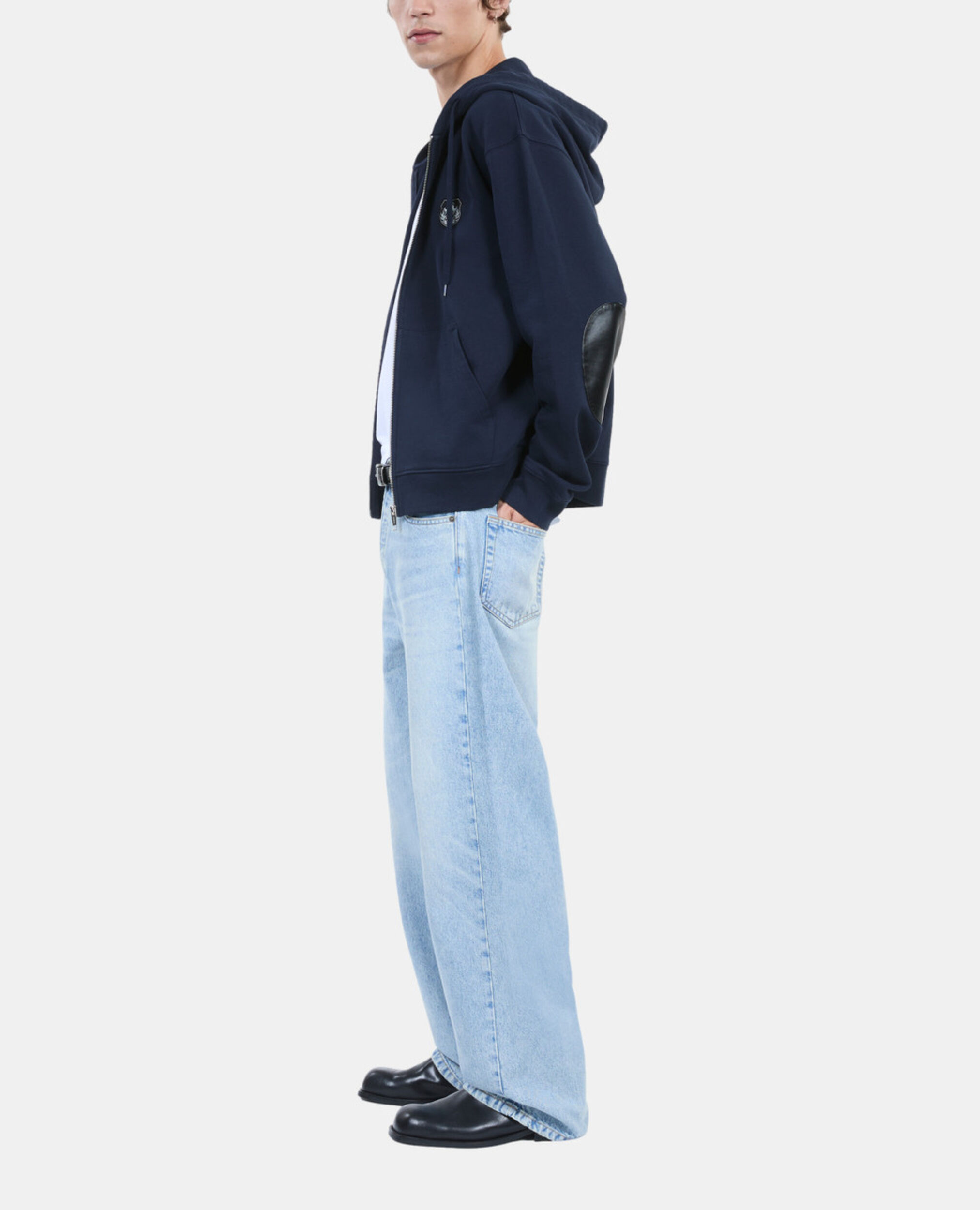 Blue Blazon hoodie, DARK BLUE, hi-res image number null
