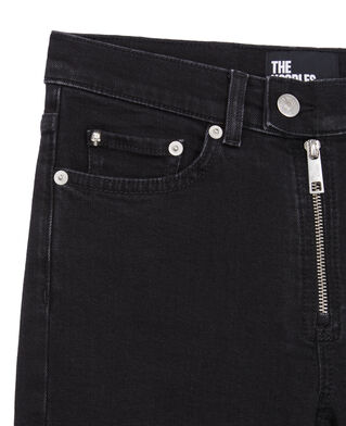 The Kooples DAMEN BLACK WASHED schwarze jeans in slim-fit mit rei&szlig;verschluss
