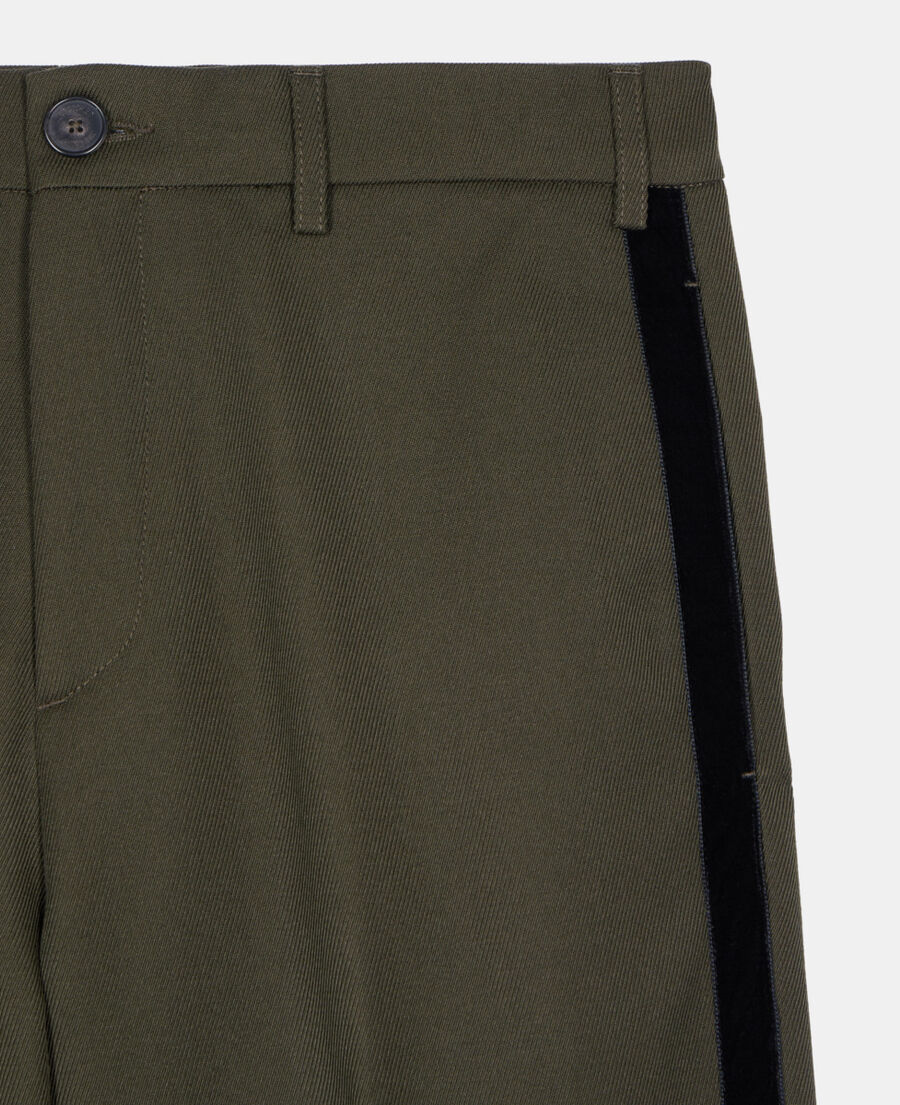 The Kooples H KAKI khaki wool blend wide-leg trousers