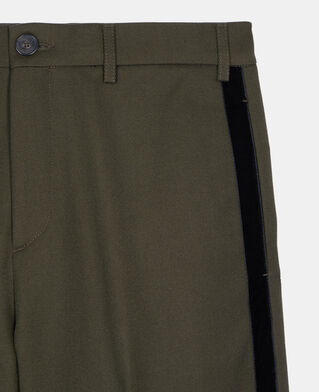 The Kooples H KAKI khaki wool blend wide-leg trousers