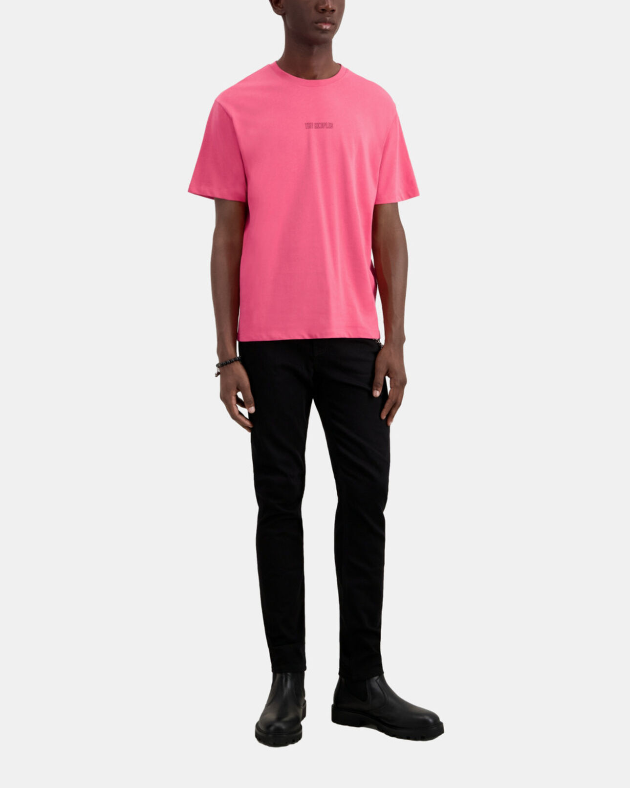 The Kooples MEN OLD PINK men's pink t-shirt with logo