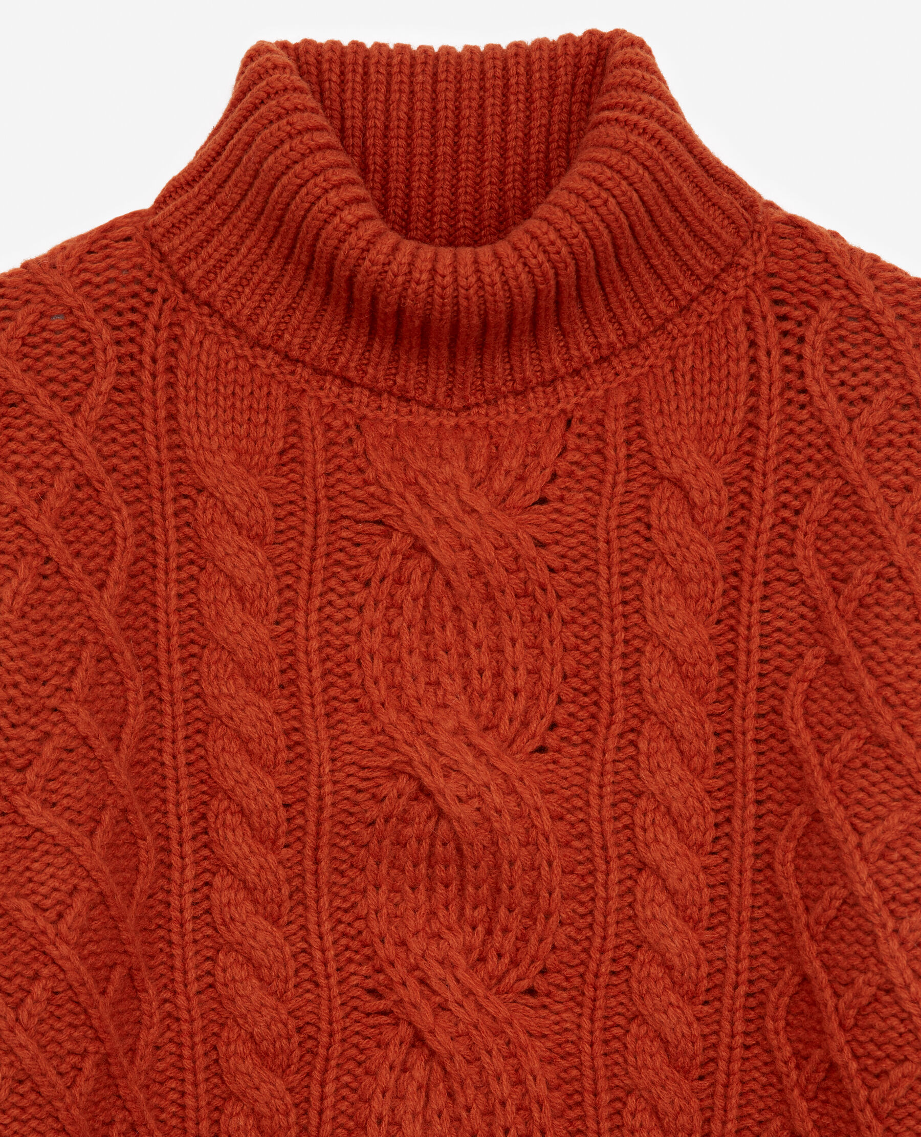 Wool cable knit turtleneck sweater on sale