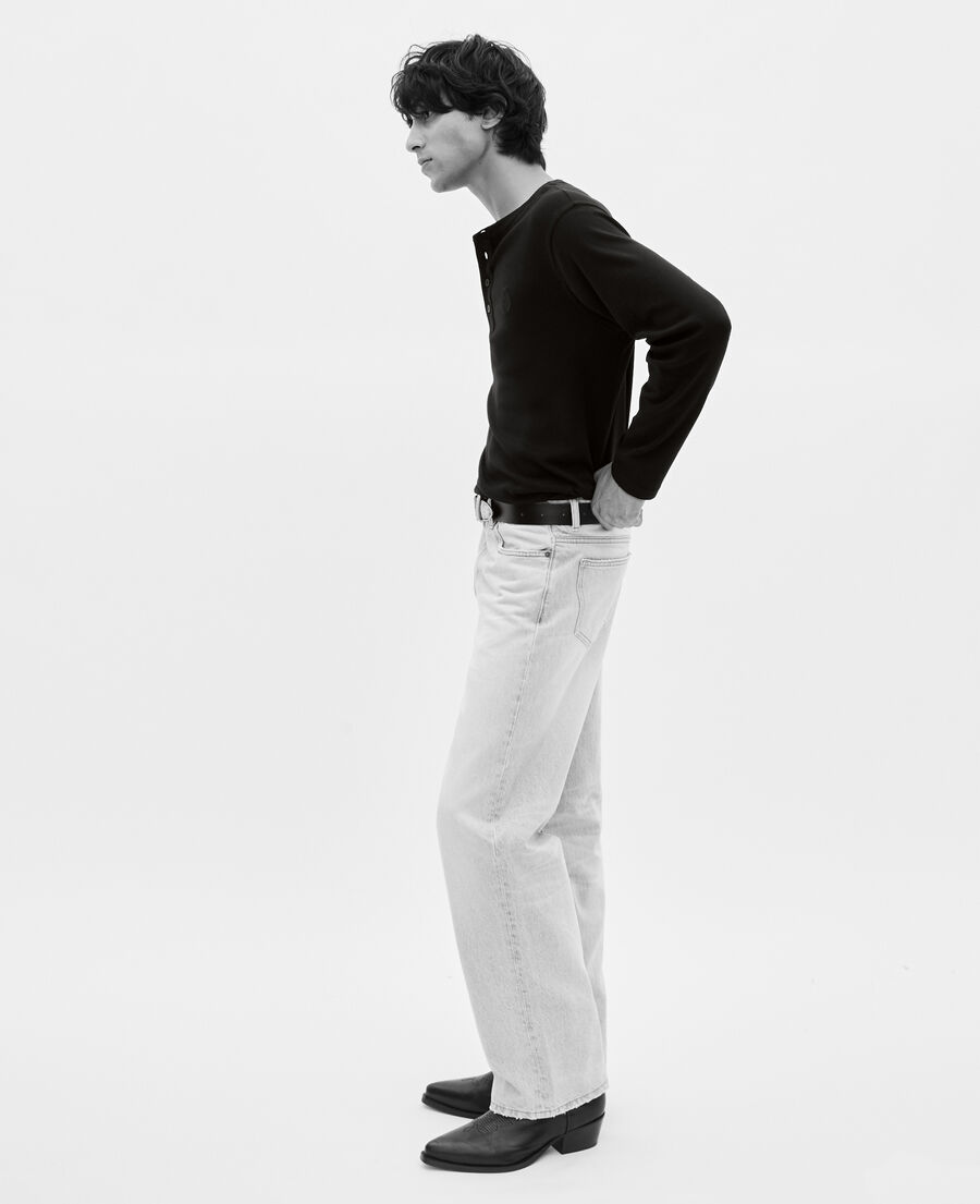 The Kooples H GREY light gray straight jeans