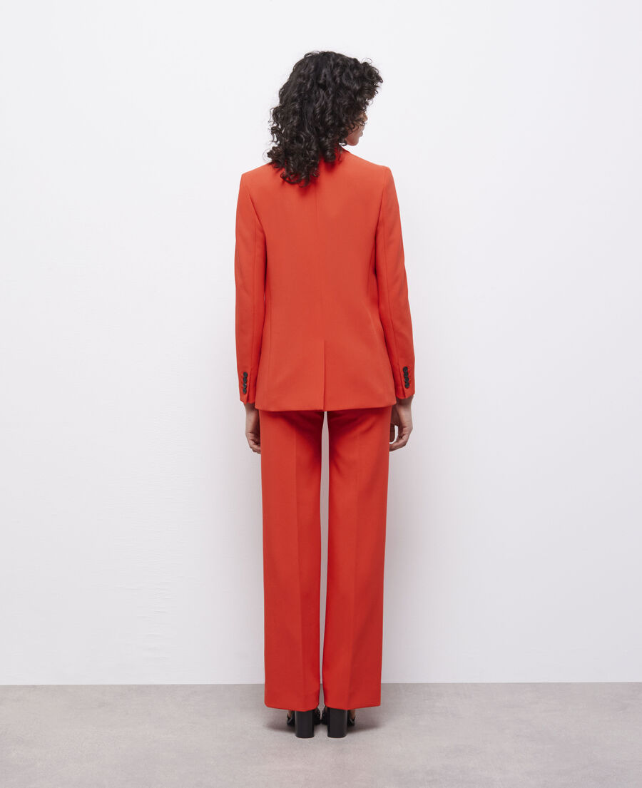 orange crêpe suit jacket