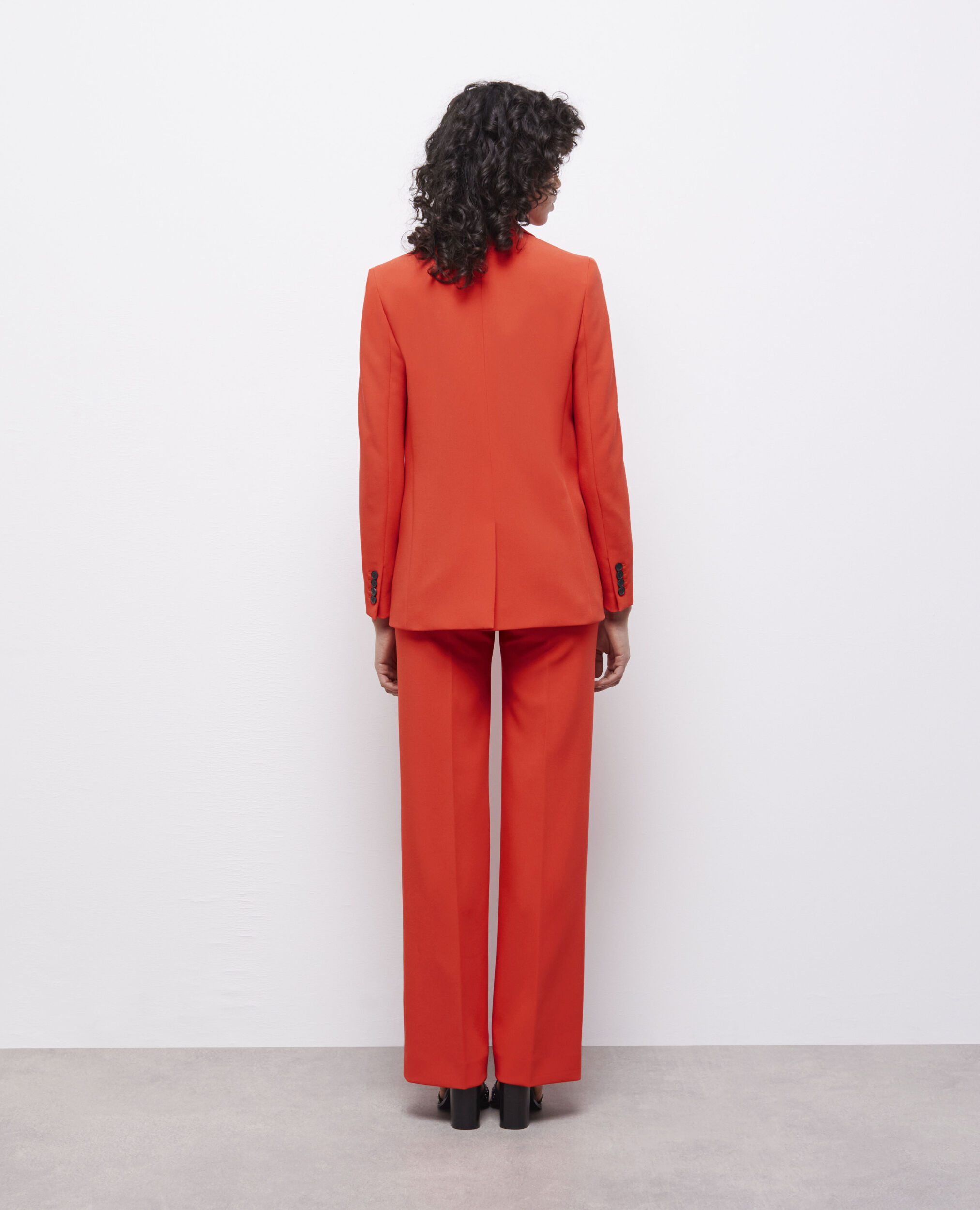 Orange crêpe suit jacket, ORANGE, hi-res image number null