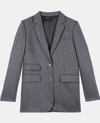 The Kooples FEMME LIGHT GREY veste tailleur &agrave; rayures