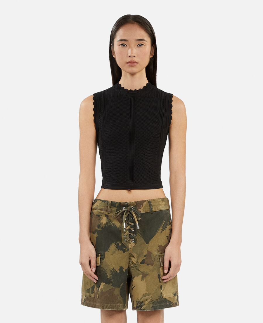 top cropped negro punto