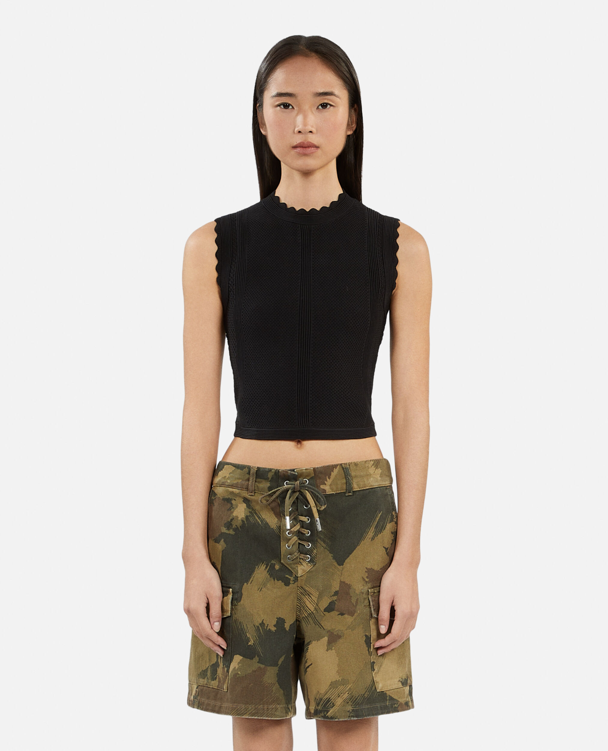 Top cropped negro punto, BLACK, hi-res image number null